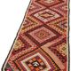 Turkish Handwoven Vintage Herki Kilim 83 cm x 322 cm