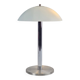 Mid-Century Mushroom Table Lamp in Sandblasted Glass, Stainless Steel & Chrome, 1960s