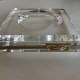 Plexiglas pocket emptier with brass and nickel silver surround, 1975, in the style of Pergay