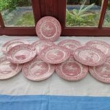 12 English dessert plates