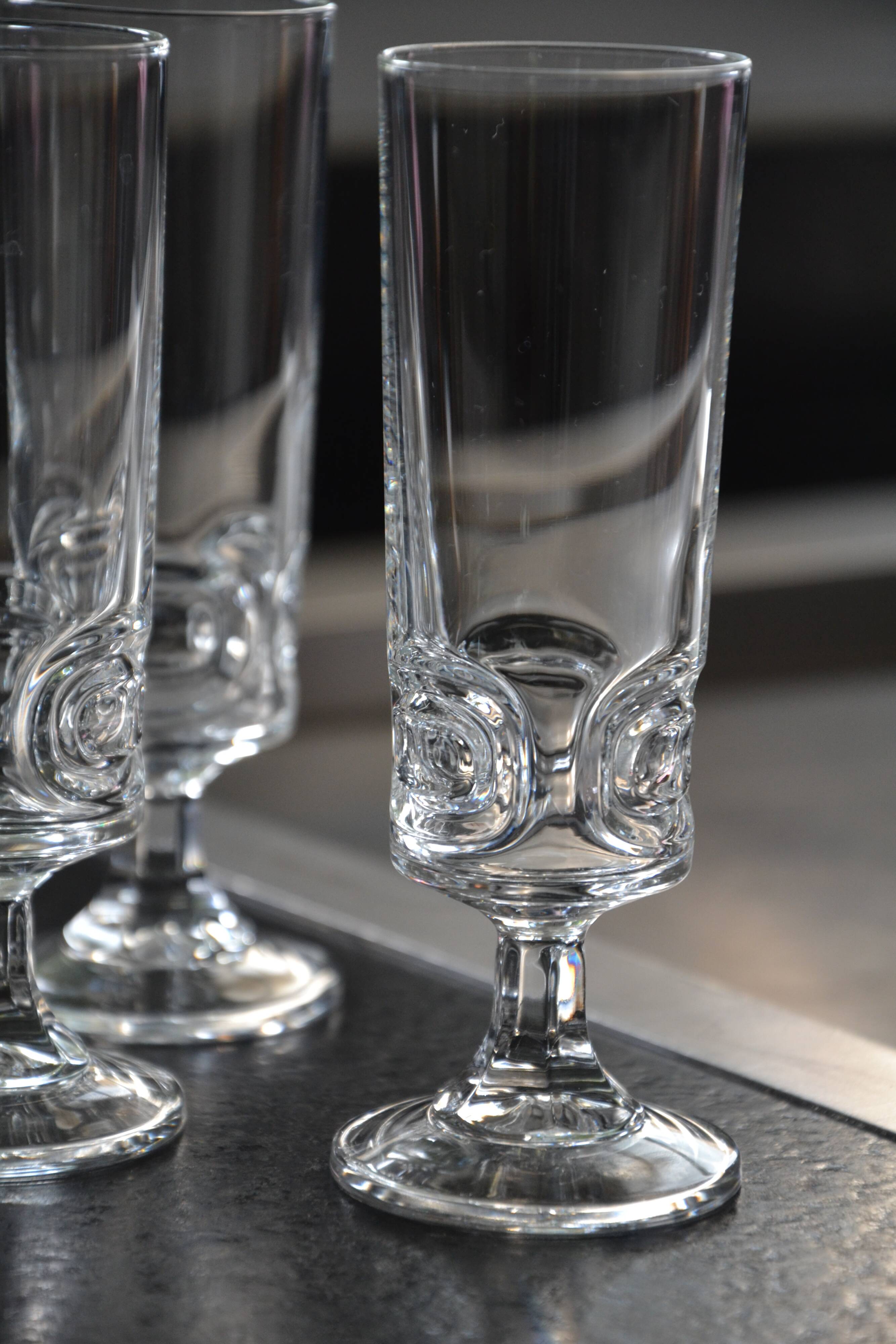 10 crystal champagne flutes