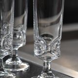 10 crystal champagne flutes