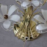 Two Eglo wall lights with vintage Murano flowers 70/80
