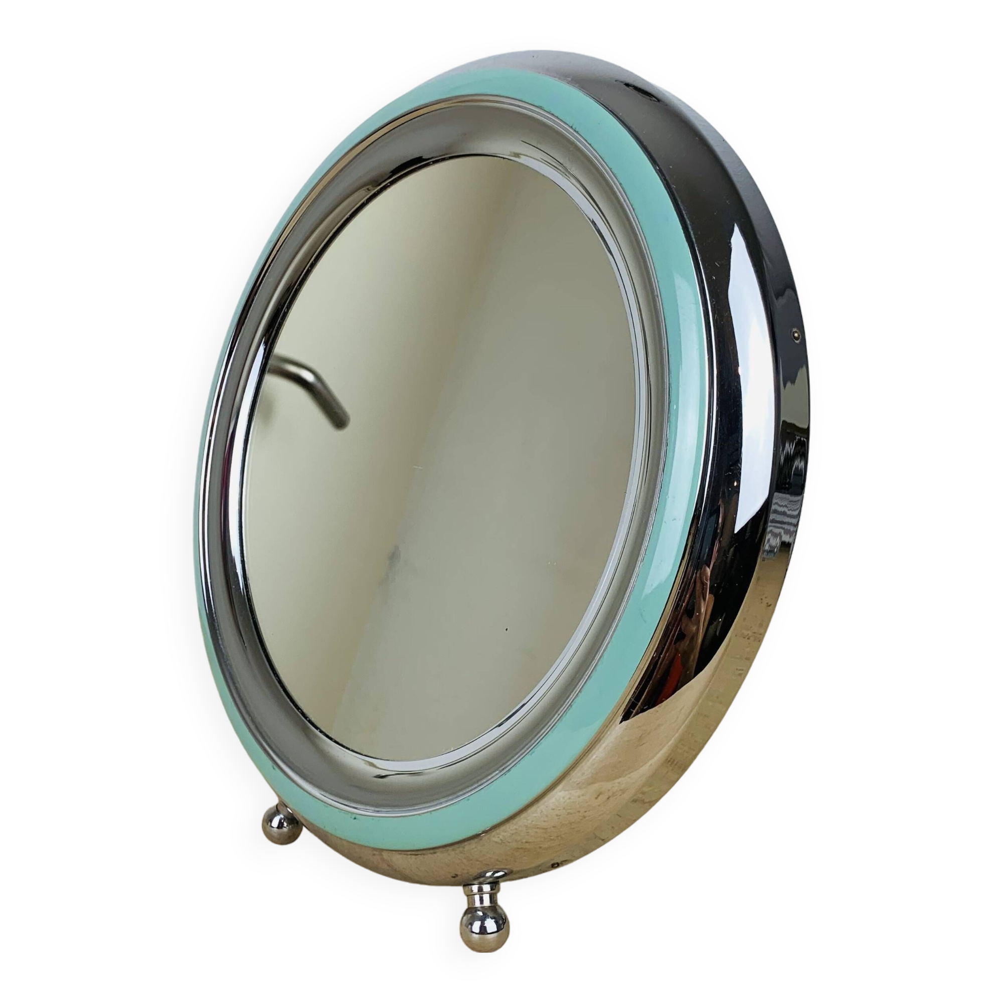 Vintage chrome barber mirror