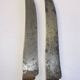 Table service knives old steel blade horn ferrule