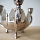 Triple silver plated candle holder