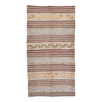 5x9 Soft Pastel Red Vintage Kilim Rug 150x290Cm SK 32959