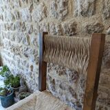 Six straw chairs