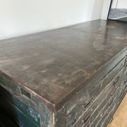 Wooden printing marble and cast iron top
