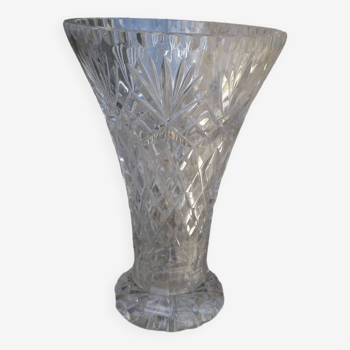 Flared cut crystal vase