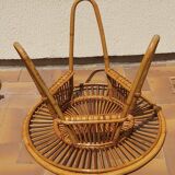 Rattan coffee table 50s