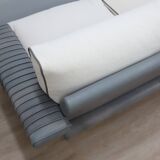 Vintage 3-seater sofa by Marzio Cecchi in ribbed leather 1970s