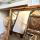 Wooden mirror with gilded stucco and beaded frieze, 45 x 37 cm