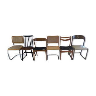 Lot of 6 mismatched chairs Breuer, Baumann