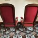 Lot of red velvet Voltaire armchairs