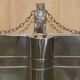 Art Deco fire screen from around 1920 in polished chrome with a bear.
