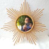 Rattan sun mirror 60 - 66x66xm