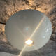 Vintage mushroom ceiling light in white lacquered metal.