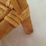 Corner wicker shelf