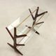 Vintage magazine rack in beech, glass and brass, Italian design from the 1950s.