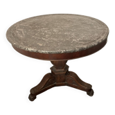 Gueridon table, 19th century, marble and mahogany