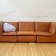 modular sofa of the 70s in tawny leather