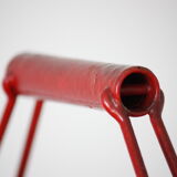 Red metal bottle holder