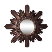Miroir soleil doré 36x36cm