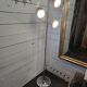 Vintage eyeball floor lamp with tulip base in chromed metal