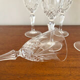 6 vintage Cristal d'Arques "Masquerade" wine glasses