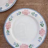5 dessert plates Italian flowers blue / green / pink