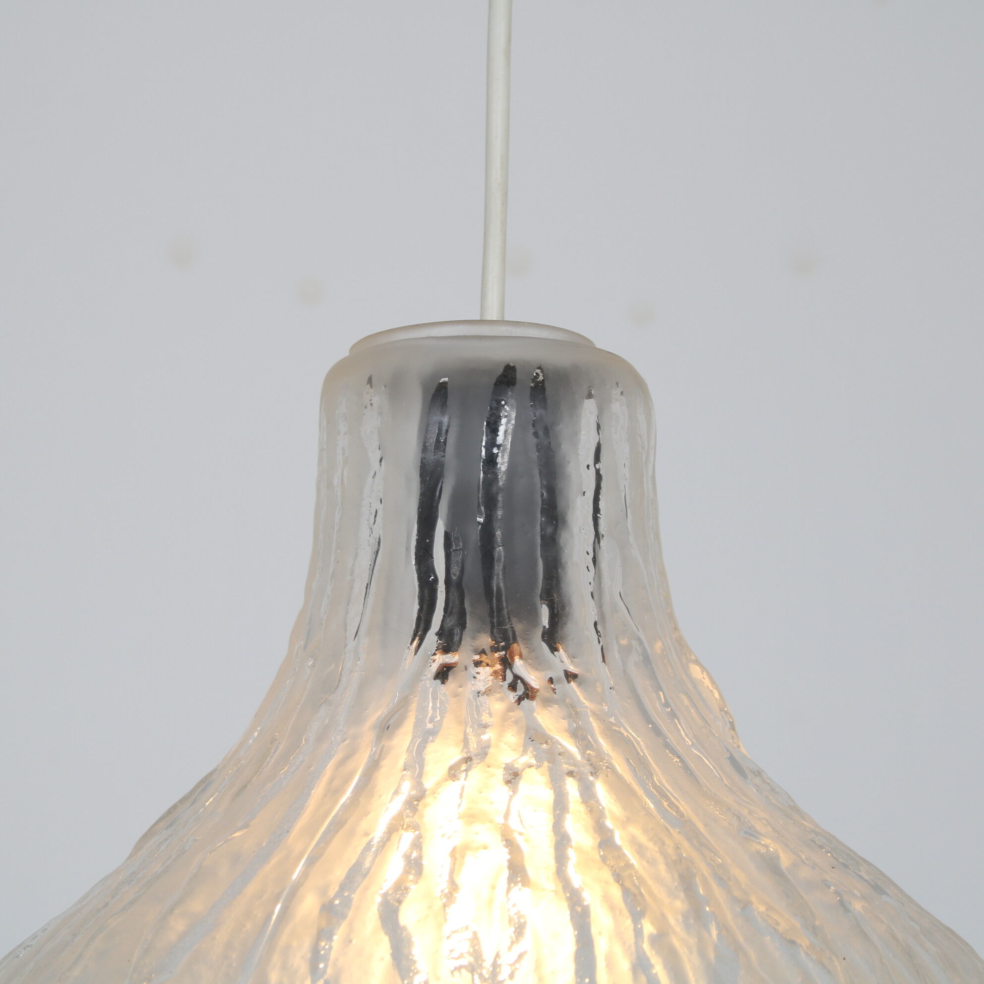 1960s Frosted glass hanging lamp from Austria