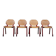 Set of 4 Design Chairs Rio Fröscher 1985 Postmodern Red Wood