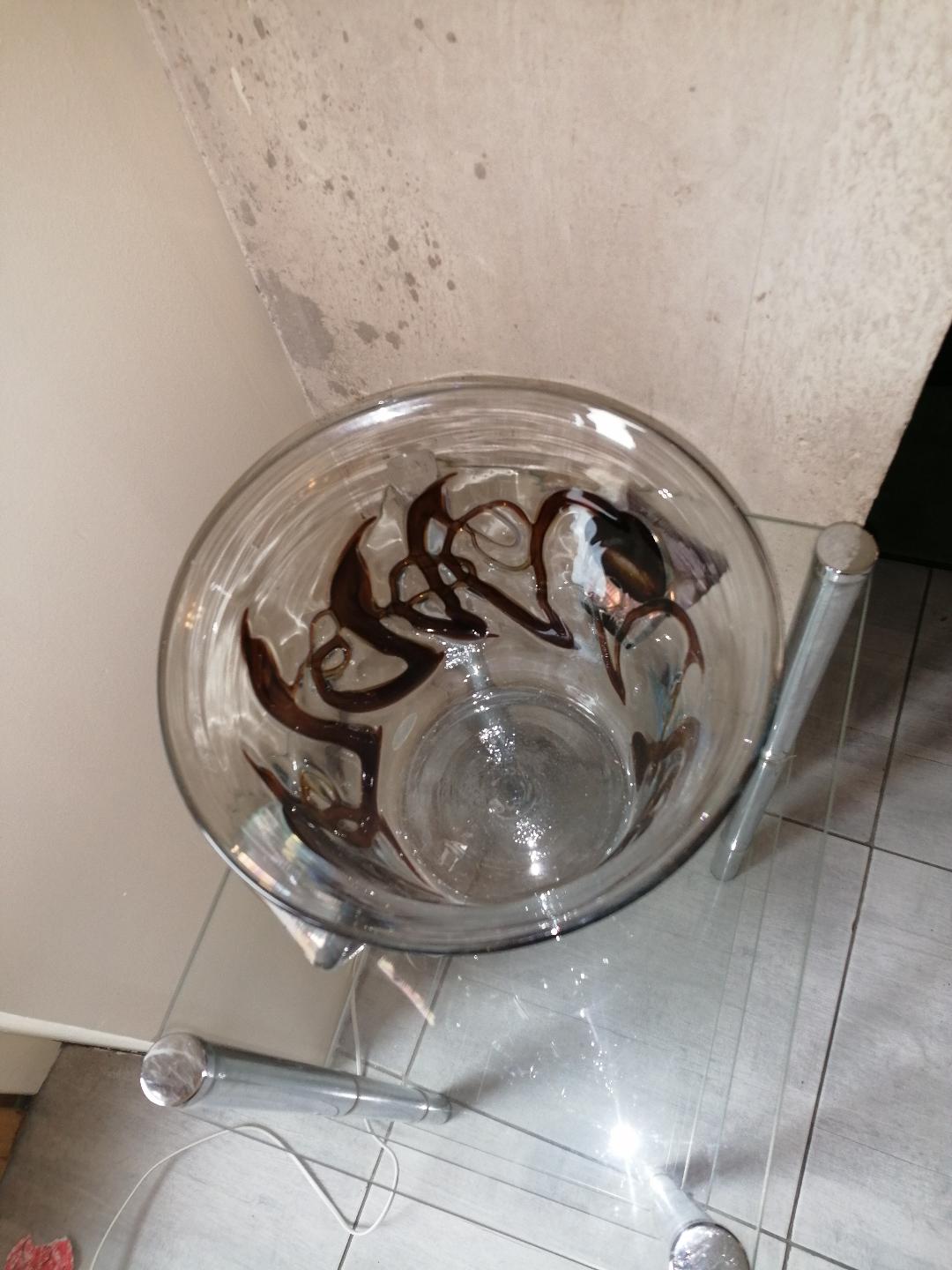 Decorated blown glass champagne bucket