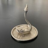 1 Baguier shape Swan shape in silver colored metal
