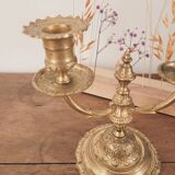 2-light brass chandelier