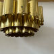 Pair of pendant lamps vintage Thorsten Orrling,solid brass, Suede 1960