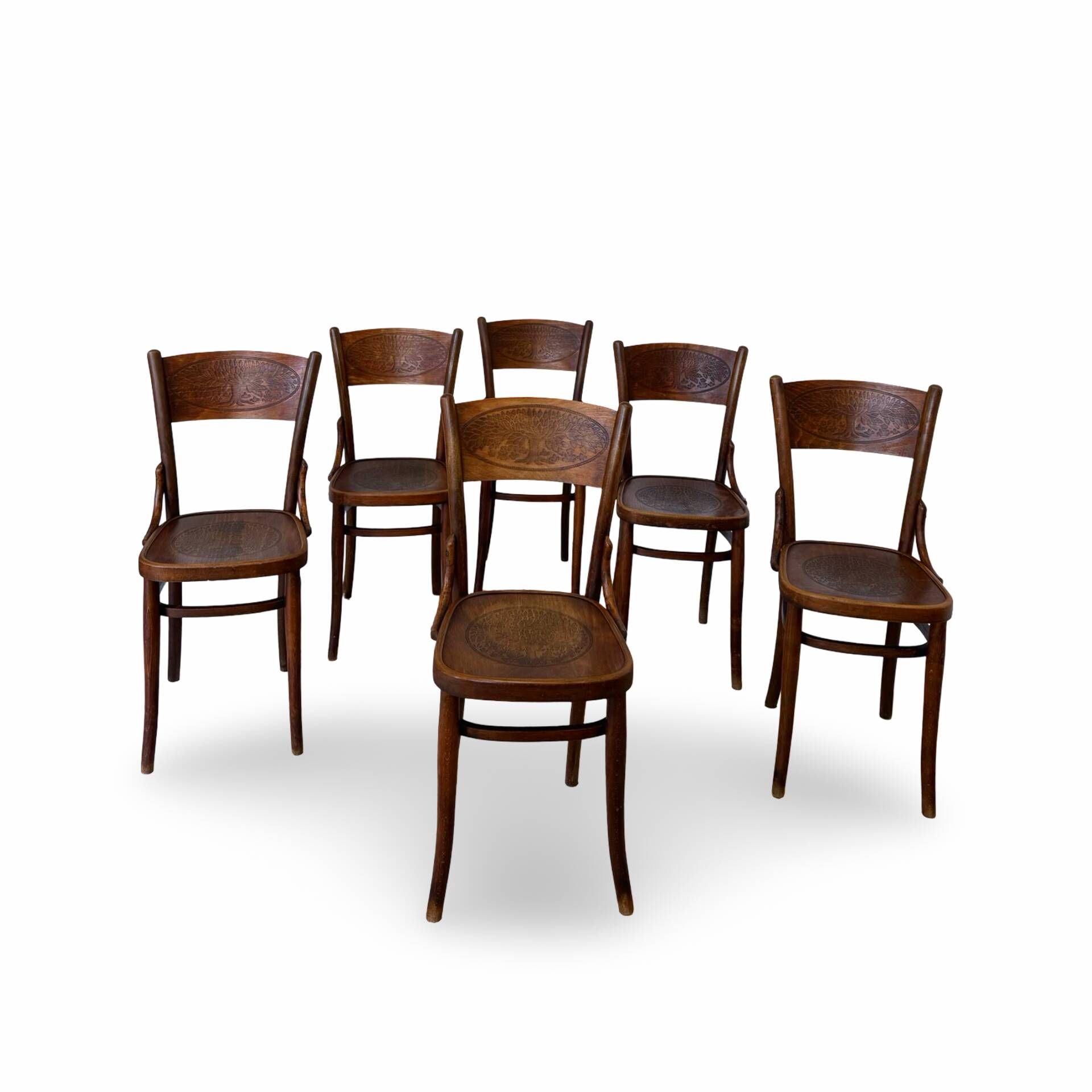 Set of six Authentic antique bentwood chairs, Antonio Volpe