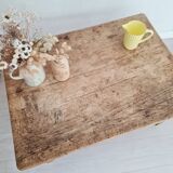 Low wooden farm table and drawer