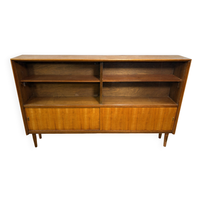 Bibliothèque vintage rétro en teck style milieu du siècle par Herbert E. Gibbs 1960 Slim •