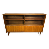 Bibliothèque vintage rétro en teck style milieu du siècle par Herbert E. Gibbs 1960 Slim •