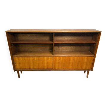 Bibliothèque vintage rétro en teck style milieu du siècle par Herbert E. Gibbs 1960 Slim •