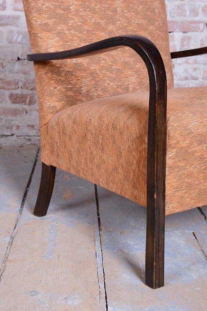 Set of Art Deco Armchairs in Beech, 1930s