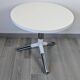 Matéria white side table, contemporary design, chrome-plated metal