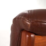 EMC teak leather armchair, 1960