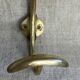Pair of ball and hook coat hooks in brass