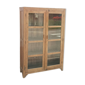 Old wooden glass cabinet