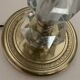 Pied de lampe en verre et métal doré
