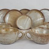 6 Pierre Lion stoneware cups