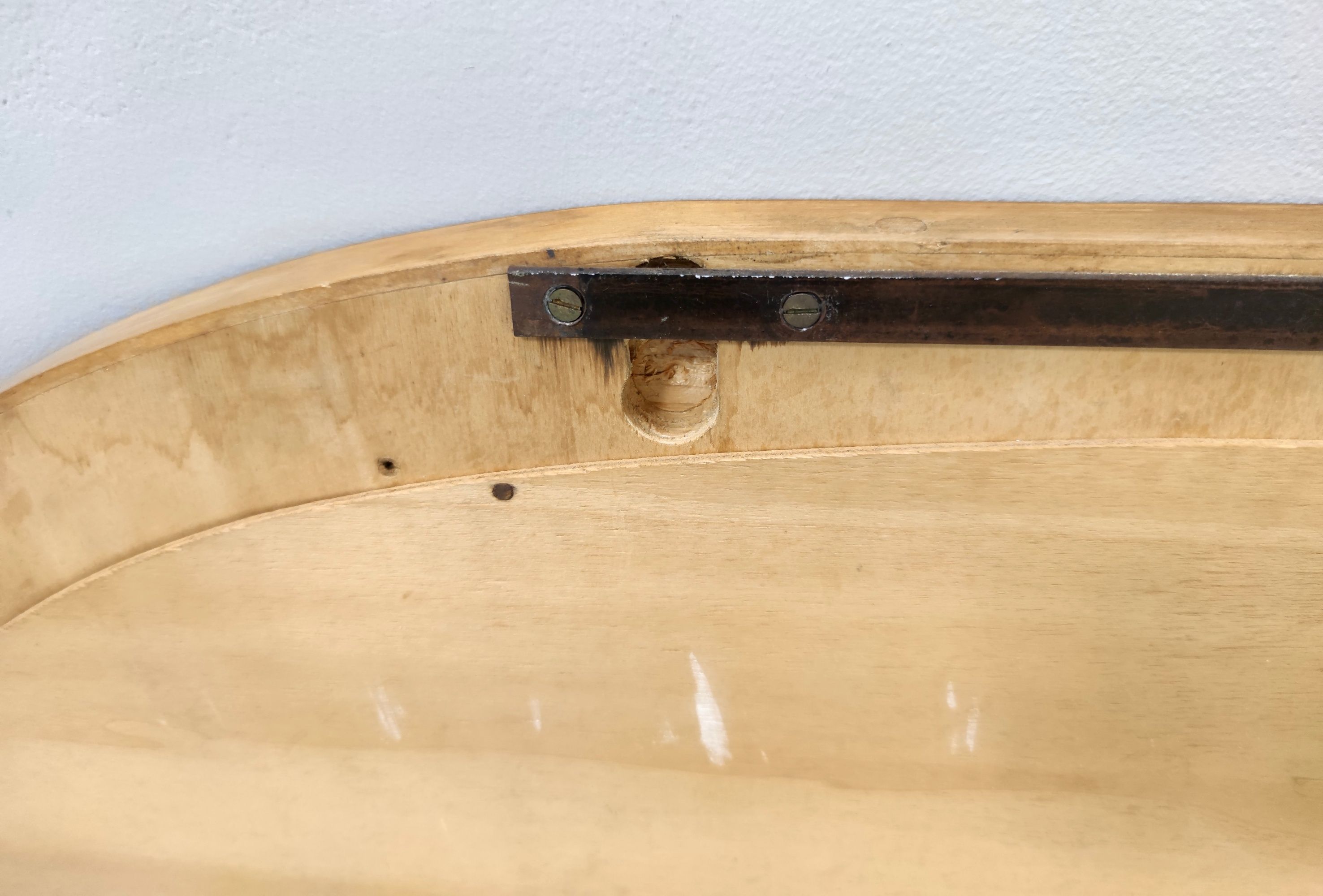 Oval Vintage Wall Mirror with Ash Root Frame, Italy